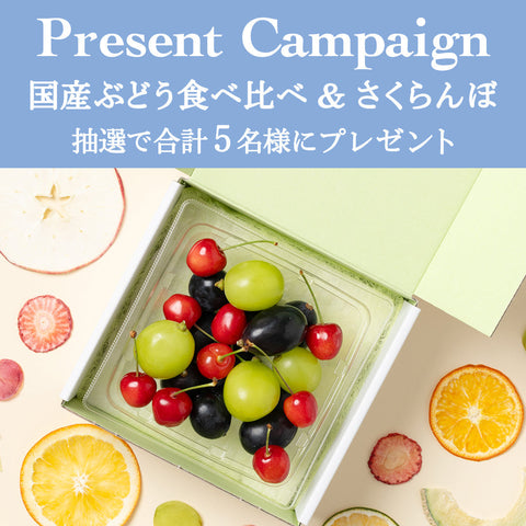 ＼国産ぶどう食べ比べ＆さくらんぼが当たる ／プレゼントキャンペーン（2026.6/1〜7）