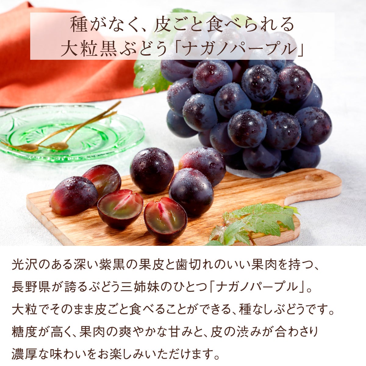 長野県産 ナガノパープル（1房、約500g）